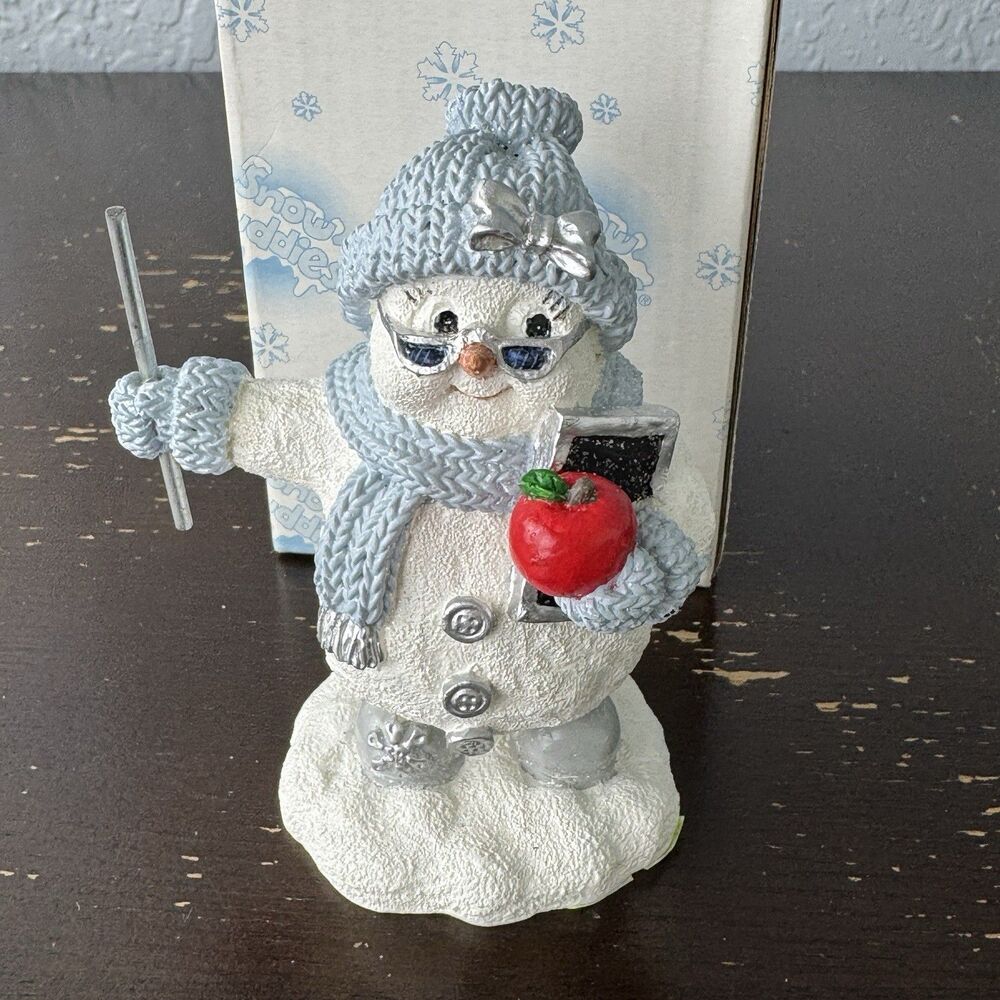 Snow Buddies Teacher Cooleen  97209 3.5” Figurine  Encore 2001 Apple & Pointer